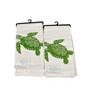Kay Dee Sea Turtle Krinkle Flour Sack Towel Set of 2, 26" x 26"